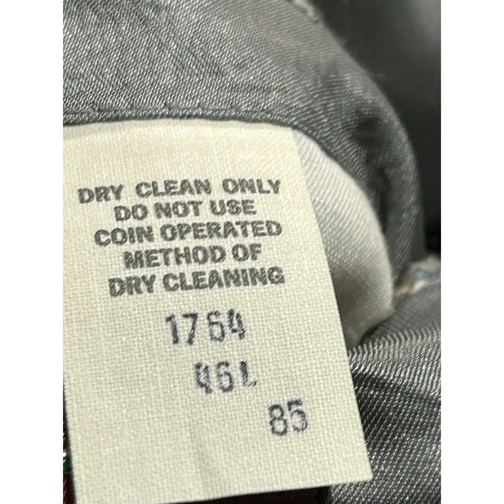 Vintage Lacrosse Mens 46L Grey Herringbone Pure Wool Blazer Sport Coat